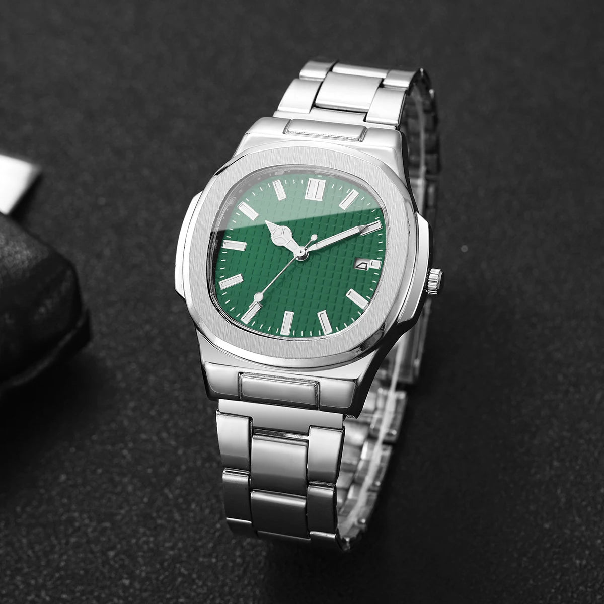 2/4PCS Fashion Men Business Watches Set Simple Square Mens Quartz Watch with Calendar Reloj Hombre(Without Box)