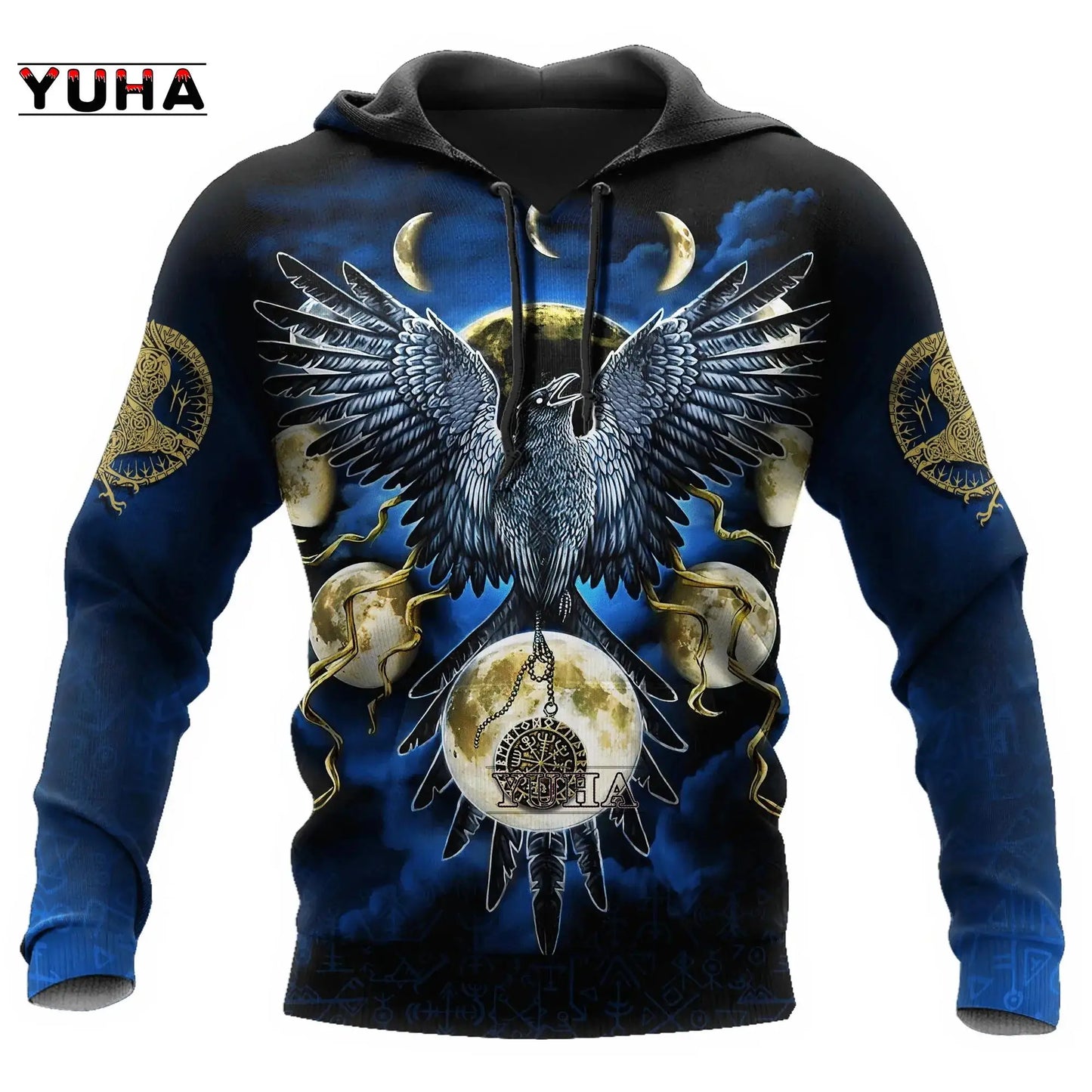 Eagle/ Raven Tattoo Vegvisir Red 3D All Over Printed Men's Hoodie & Sweatshirt Unisex Zip Hoodies Casual Tracksuits