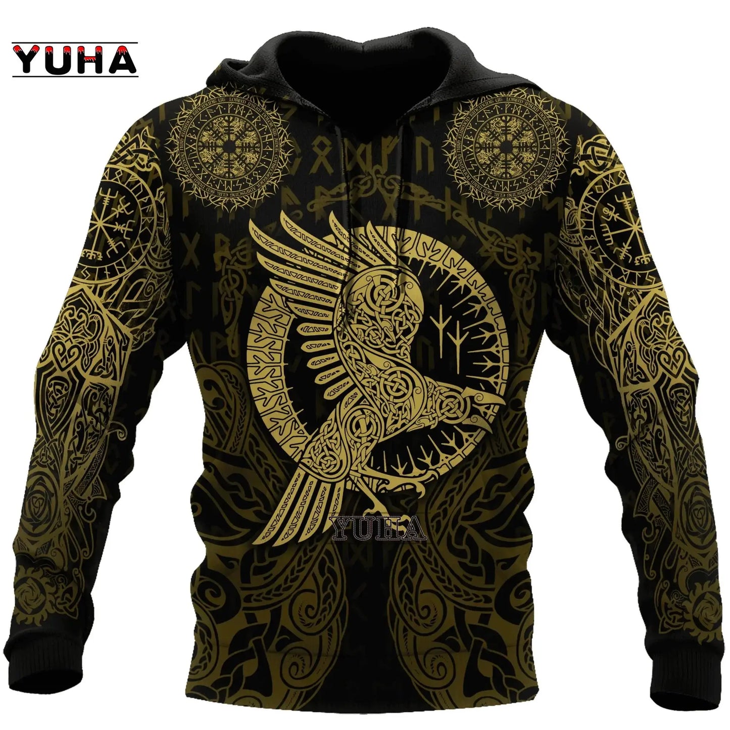 Eagle/ Raven Tattoo Vegvisir Red 3D All Over Printed Men's Hoodie & Sweatshirt Unisex Zip Hoodies Casual Tracksuits