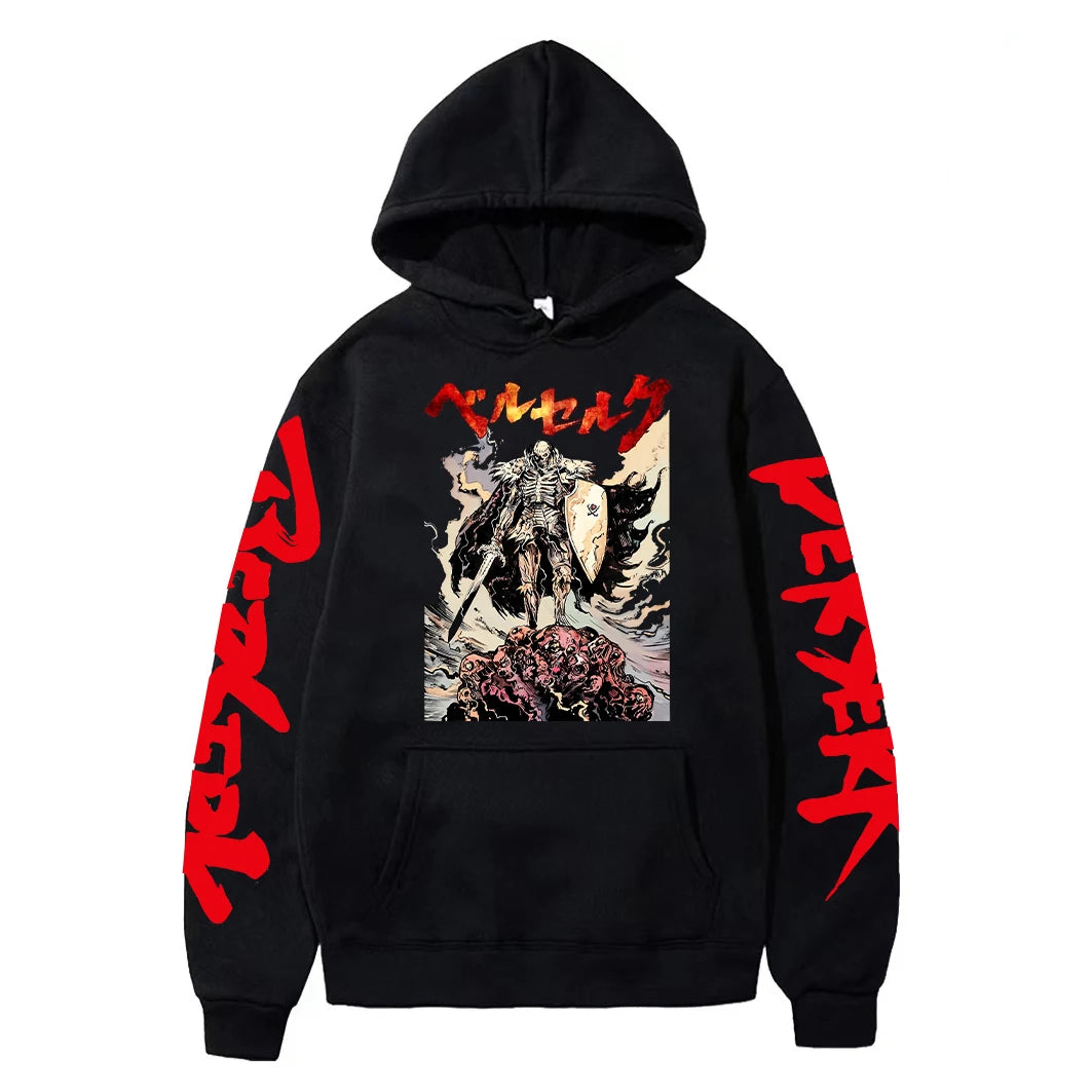 Anime Berserk Hoodies for Men Japanese Harajuku Fashion New Hoodie Sweatshirts Unisex Black Long Sleeve Funny Graphic Pullovers