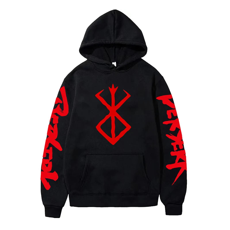 Anime Berserk Hoodies for Men Japanese Harajuku Fashion New Hoodie Sweatshirts Unisex Black Long Sleeve Funny Graphic Pullovers