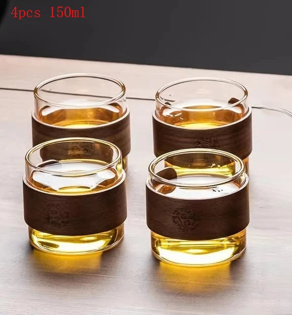 New Water Separation Inner Container Teapot One Click Magnetic Switch Tea Separation Filtration Glass Tea Pot Wood Handle Tea