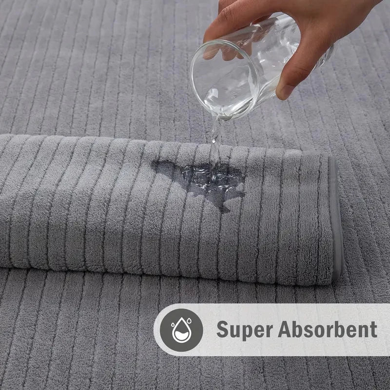 8 Pcs Bath Towel Set - 4 Washcloths, 2 Face Towels & 2 Bath Towels - Absorbent & Quick Dry, Ideal for Bathroom, Gym & Hotel Use