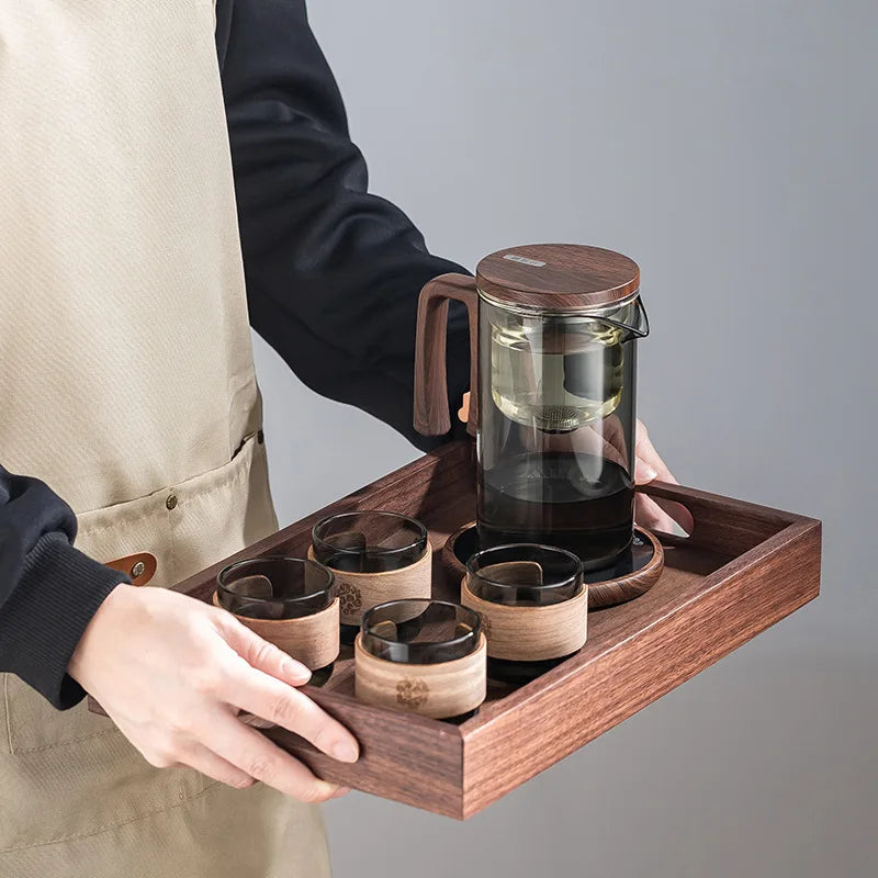 900ml 720ml 520ml Tea pot,One Click Magnetic Switch Heat Resistant Glass Teapot with Stainless Steel Tea Strainer KungFu Teaware