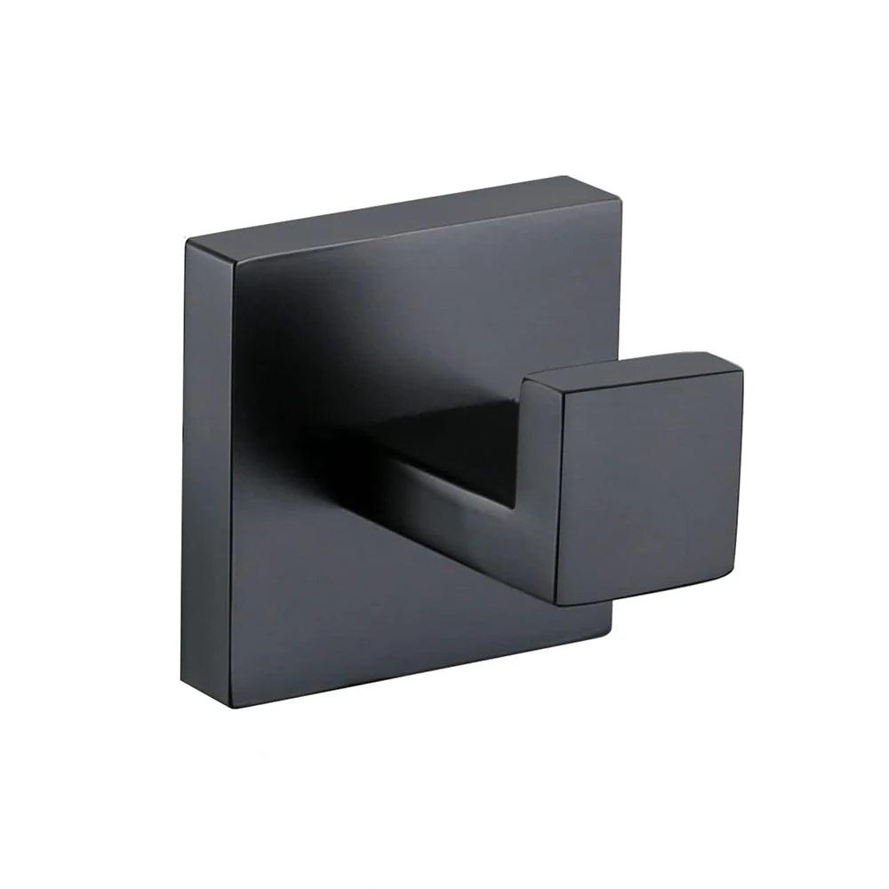 Bathroom Hardware Set Accessories Matte Black Shelf Robe Hook Hanger Towel Rail Bar Rack Tissue Paper Holder Stainless Steel Kit