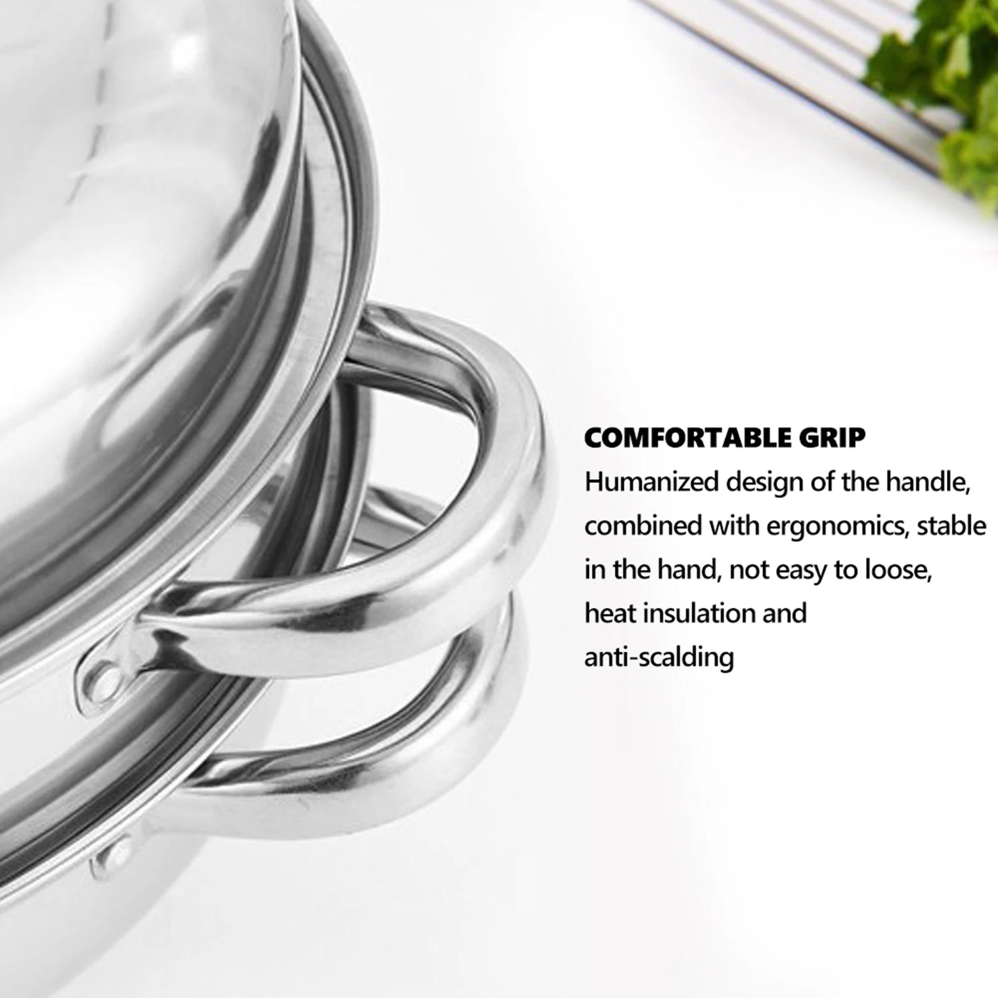 Stainless Steel Cookware 27cm/11in 2-Layer Steamer Pot Cooker Double Boiler Soup Steaming Pot Kitchenware Kitchen Supplies
