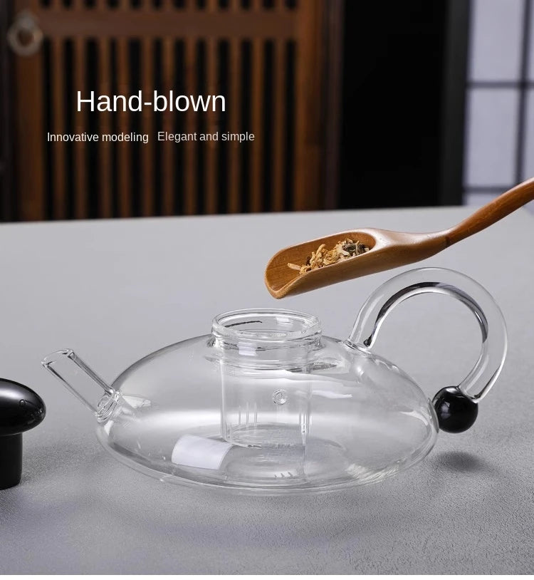 Flower tea pot set English boiled fruit tea set heat-resistant glass Nordic affordable luxury health pot
