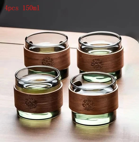 New Water Separation Inner Container Teapot One Click Magnetic Switch Tea Separation Filtration Glass Tea Pot Wood Handle Tea