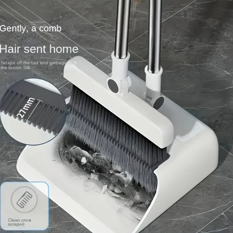 Durable soft bristle non-stick foldable broom shovel broom brush 3-in-1 combination cleaning broom set