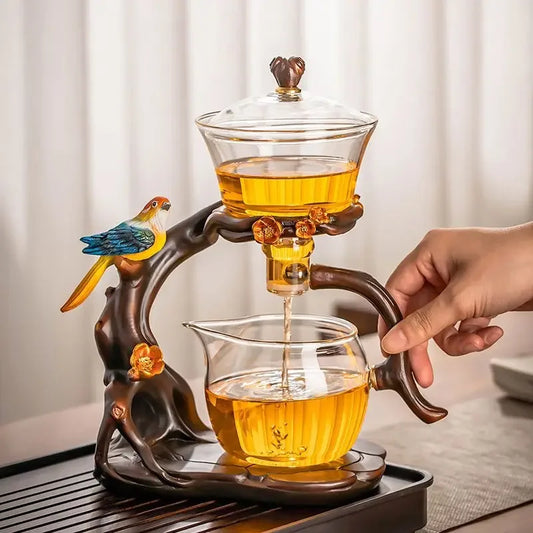 Glass Automatic Tea Set  Lazy Tea Maker High End Magnetic Suction Teapot