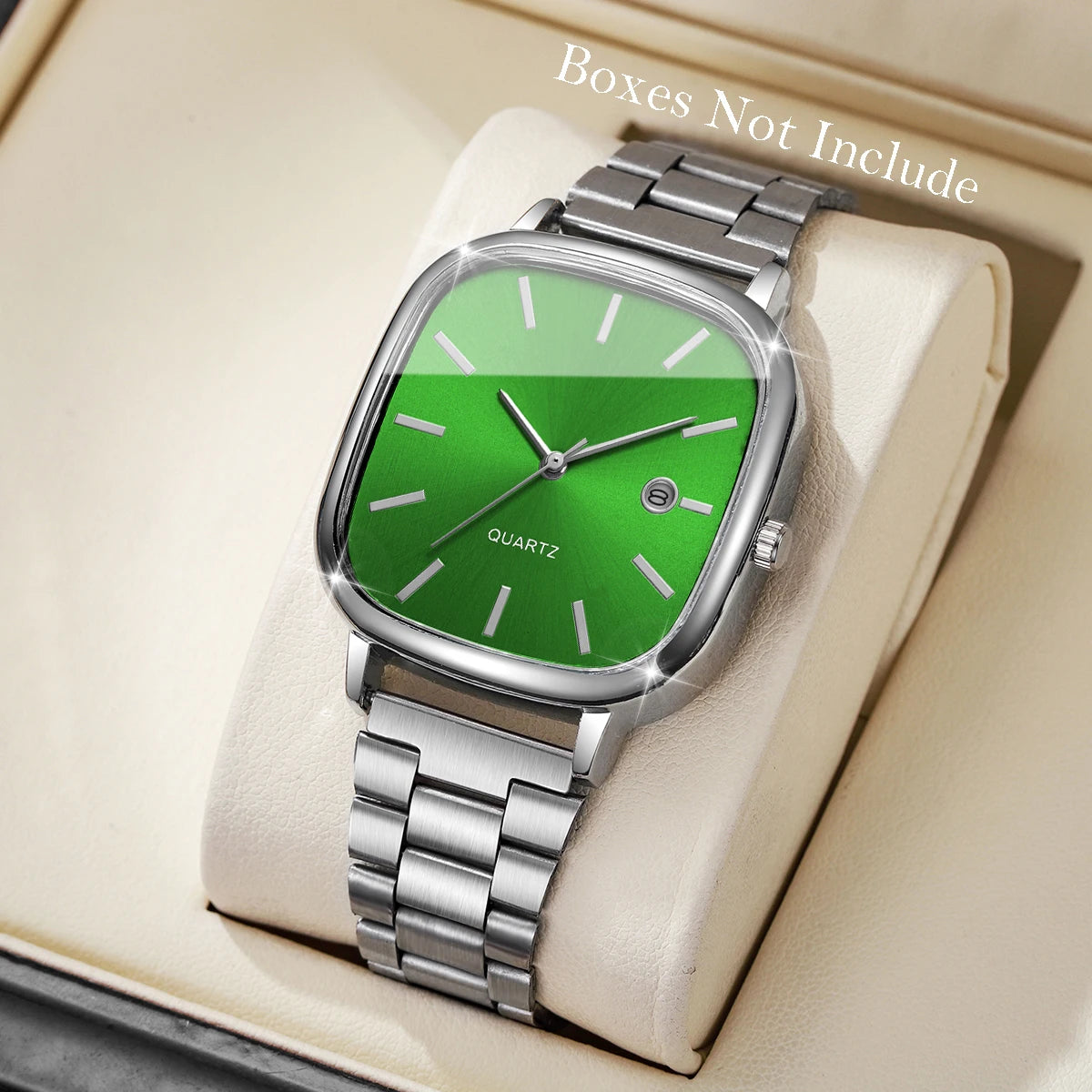 Fashion Square Men Business Watches Analog Calendar Quartz Watch for Mens Clock Reloj Hombre（Without Box）