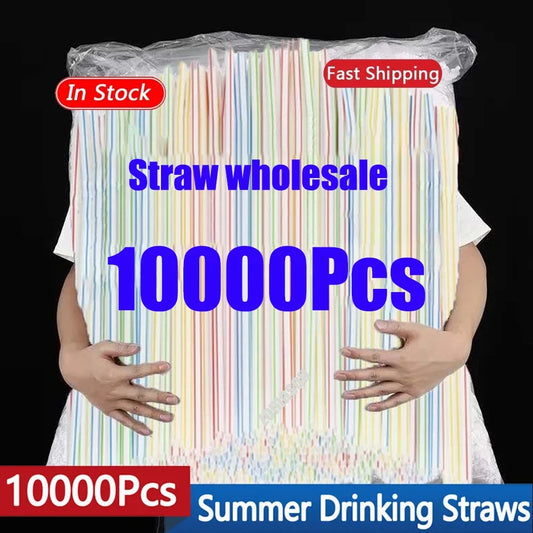 100-10000PCS Colorful Drinking Straws Kunststof Milk Tea Bar Party Wedding Kitchen Home Accessories Beverage Straw Wholesale