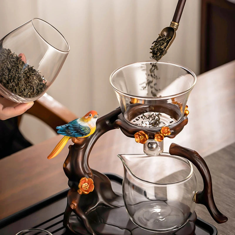 Glass Automatic Tea Set  Lazy Tea Maker High End Magnetic Suction Teapot