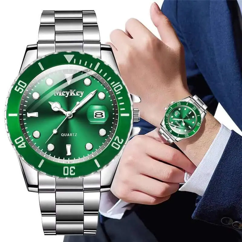 Fashion Calendar Men Quartz Watch Luxury Large Dial  Man Business Watches Reloj Hombre