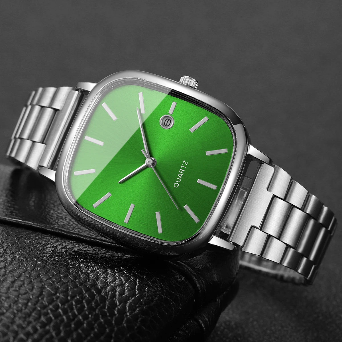 Fashion Square Men Business Watches Analog Calendar Quartz Watch for Mens Clock Reloj Hombre（Without Box）