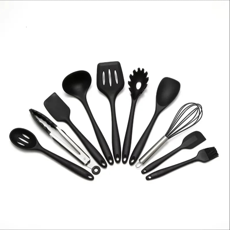 10 PCS Silicone Cookware Set Kitchen Cooking Tools Baking Tools Tableware Silicone Shovel Spoon Scraper Kitchen Accessories
