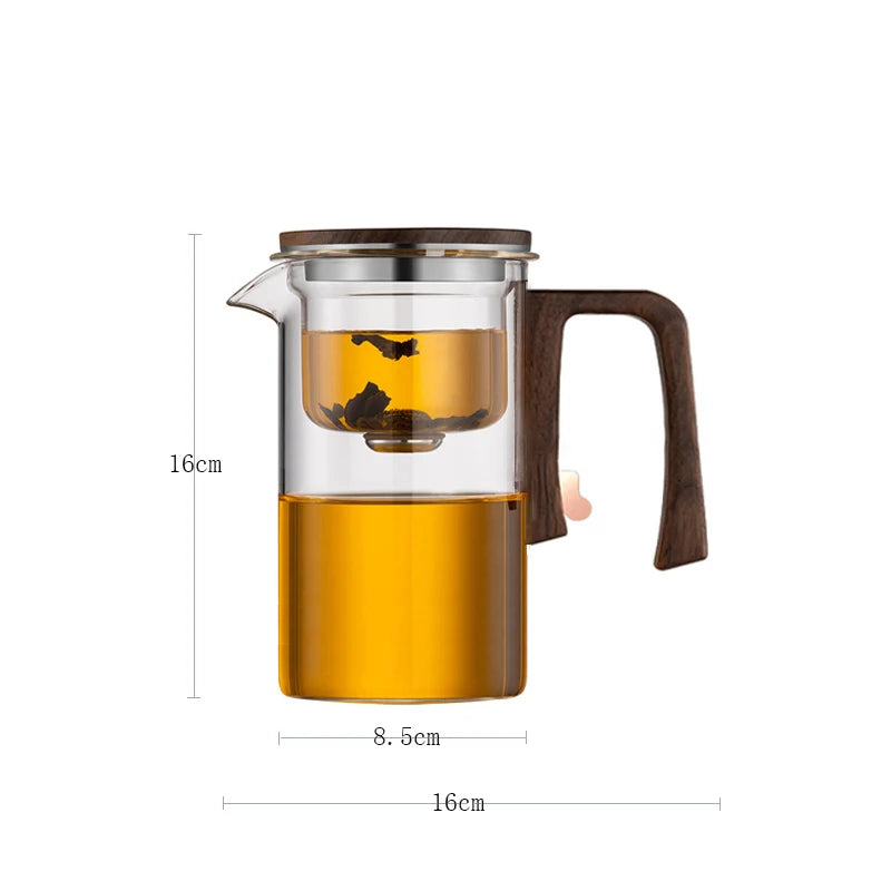 900ml 720ml 520ml Tea pot,One Click Magnetic Switch Heat Resistant Glass Teapot with Stainless Steel Tea Strainer KungFu Teaware