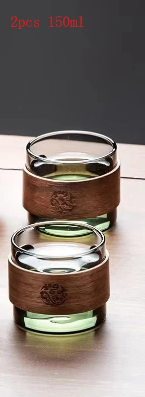 New Water Separation Inner Container Teapot One Click Magnetic Switch Tea Separation Filtration Glass Tea Pot Wood Handle Tea