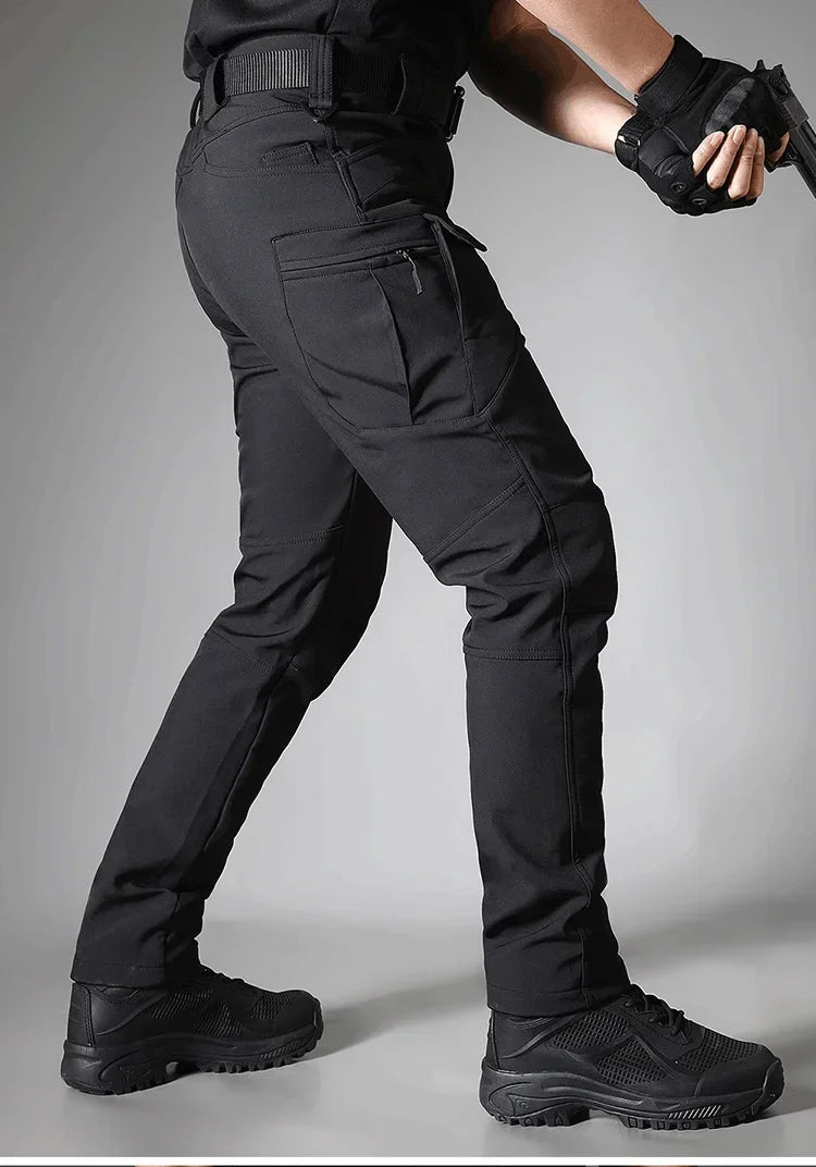 Winter Pants Men Outdoor Windproof Waterproof Thick Tactical Trousers Softshell Fleece Hunting Warm Multi-pocket Work Camo 4XL