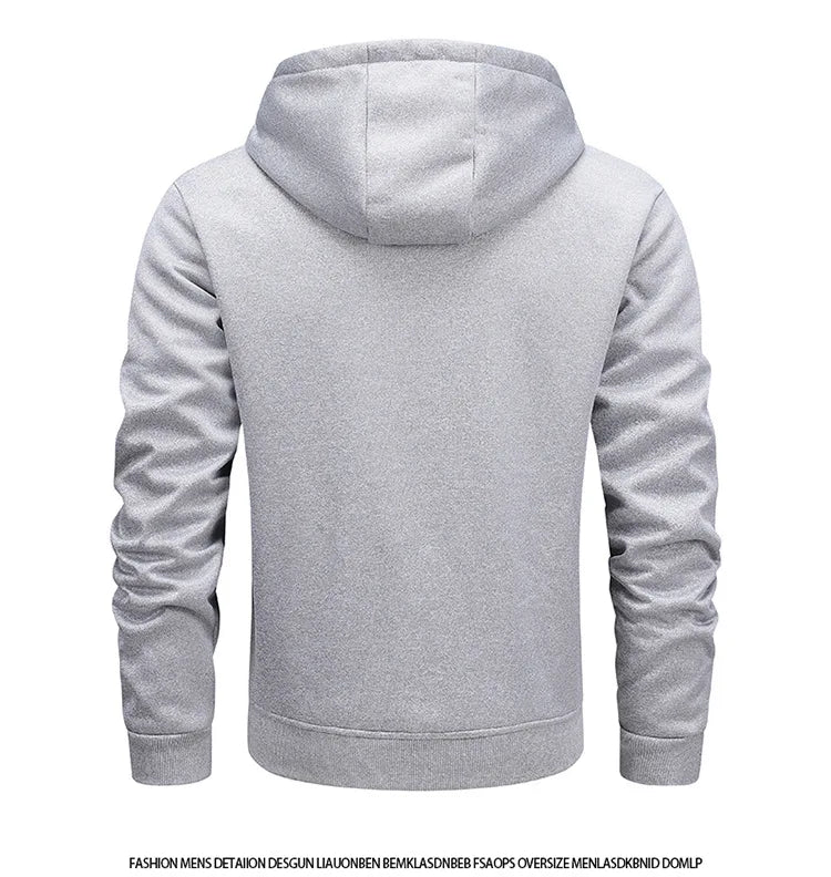 Autumn Winter Man Jacket Thicken Warm Male Hooded Outerwear Simple Solid Color Long Sleeve Versatile Comfortable Men Coat