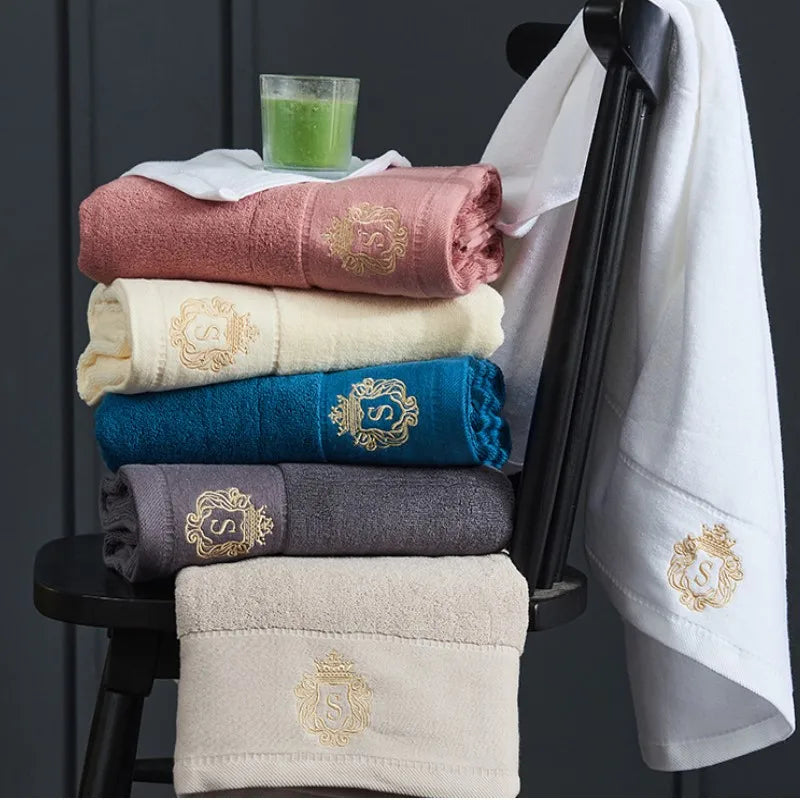 1/2/3pcs Bathroom Towels Sets Embroidered Cotton Big Bath Towels 70x140cm and 35x75cm Face Shower Daily Use Towels 수건 세트 Toallas