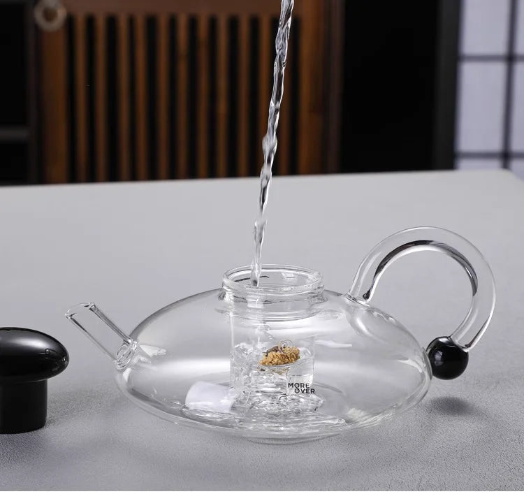 Flower tea pot set English boiled fruit tea set heat-resistant glass Nordic affordable luxury health pot