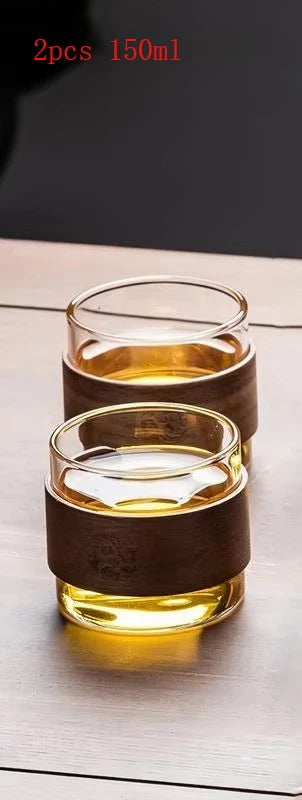 New Water Separation Inner Container Teapot One Click Magnetic Switch Tea Separation Filtration Glass Tea Pot Wood Handle Tea