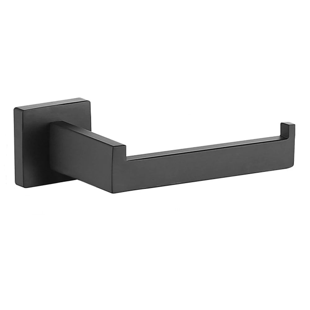 Bathroom Hardware Set Accessories Matte Black Shelf Robe Hook Hanger Towel Rail Bar Rack Tissue Paper Holder Stainless Steel Kit