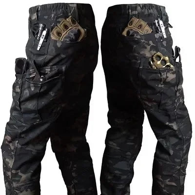 Winter Pants Men Outdoor Windproof Waterproof Thick Tactical Trousers Softshell Fleece Hunting Warm Multi-pocket Work Camo 4XL