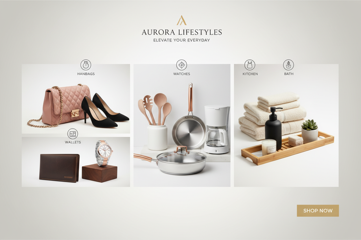 Ladys Bags Mens Watchs Wallets Kicthen Items Bathroom items